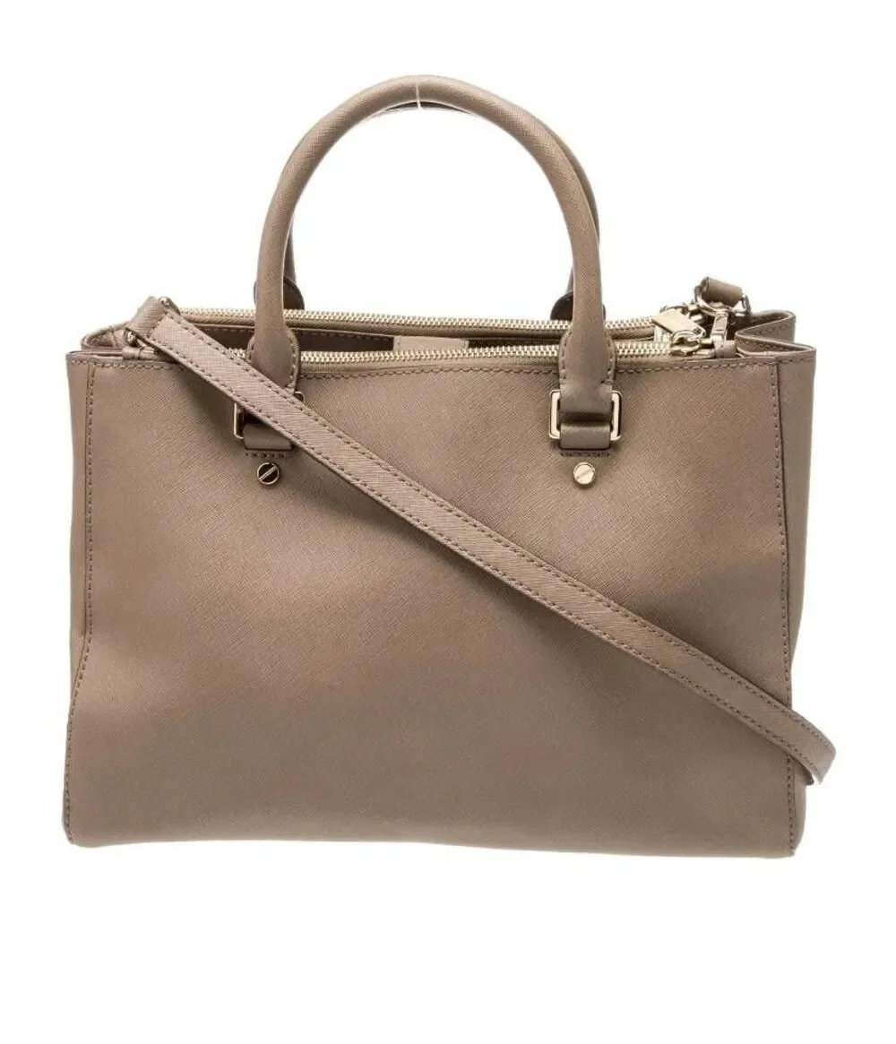 MICHAEL KORS Camel Tan Saffiano Leather & Gold Hardware Top Handle Bag